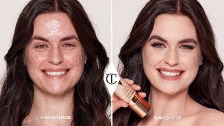 How To Cover Up Acne Using Airbrush Flawless Foundation  Charlotte Tilbury [upl. by Oriel]