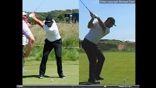 Jon Rahm golf swing  Long Iron faceon amp downtheline July 2017 [upl. by Genevieve]