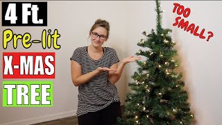 4 Foot PRELIT CHRISTMAS TREE UNBOXING AND ASSEMBLY  Christmas Tree Review for Decoration  Amazon [upl. by Arait3]