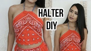 BANDANA HALTER TOP DIY DamaV425 [upl. by Allekim]