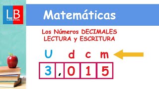 Los Números DECIMALES LECTURA y ESCRITURA ✔👩‍🏫 PRIMARIA [upl. by Bethena]