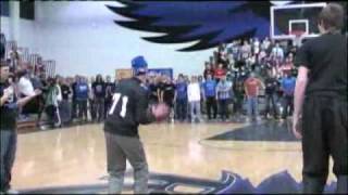 Blindfolded Coach Hits HalfCourt Shot [upl. by Narcho]