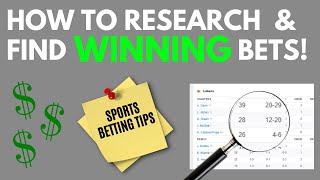 How to Research amp Find Winning Bets — Sports Betting 101 Episode 3 [upl. by Senilec84]