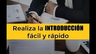 CÓMO HACER LA INTRODUCCIÓN DE UN TRABAJO DE INVESTIGACIÓN [upl. by Navannod48]