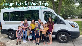 Large Family Van Tour  Ford Transit 350 XL Tour 15 Passenger [upl. by Amaras]