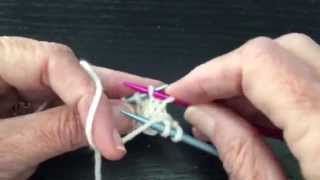 How to Knit 22 RC Cable right cross Continental Style [upl. by Amlas97]