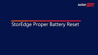 StorEdge Full Battery Reset [upl. by Tadd643]