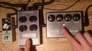 Flanger pedals shootout MXR Flanger TC Electronic Thunderstorm Mooer ELady [upl. by Akierdna]