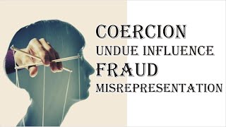 Coercion Undue Influence Fraud Misrepresentation  Indian Contract Act 1872  Law Guru [upl. by Anavlis]