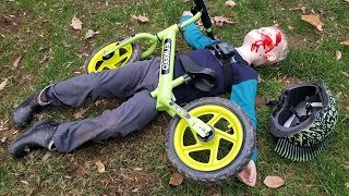 Epic Bike Crash  Tommys balance bike FAIL [upl. by Imit]