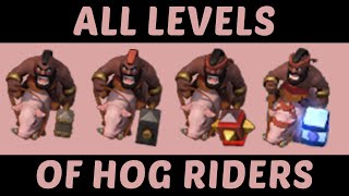 Level 1 to Level 10 Hog Rider all levels comparison  All Levels Showcase  Clash of Clans [upl. by Agemo]