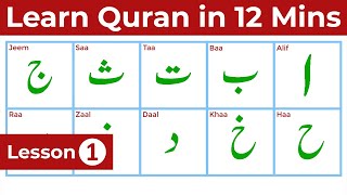 Noorani Qaida Lesson 1 Arabic Alphabets in English with Makharij [upl. by Hizar]