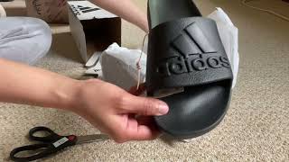 Adidas Adilette aqua slides UNBOXING [upl. by Nitsoj]