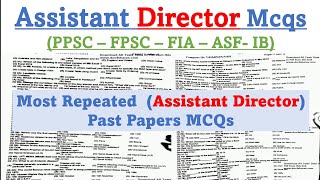 Assistant Director Most Repeated and Important questions from past papers 2023 [upl. by Box219]