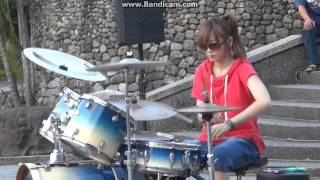 Cute and pretty female drummer from Taiwan SWhite [upl. by Riamo748]