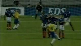 Roberto Carlos free kick goal against France 1997 in HQ [upl. by Ashely]