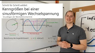 Kenngrößen bei einer sinusförmigen Wechselspannung [upl. by Einnov]