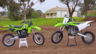 MXTV Bike Test  Kawasaki 1983 KX80 versus 2016 KX85 [upl. by Yetti]