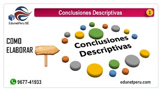 Como Elaborar Conclusiones Descriptivas [upl. by Chancey]