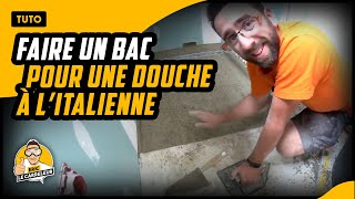 Réaliser UNE DOUCHE ITALIENNE au mortier ciment dans SDB [upl. by Eelimaj]