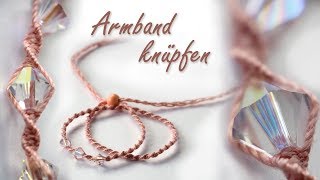 Armband knüpfen  Wellenknoten  Makramee [upl. by Enoval855]