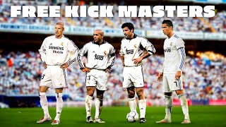 LEGENDARY REAL MADRID FREEKICKS  Cristiano Ronaldo Beckham Roberto Carlos amp Figo [upl. by Swamy216]