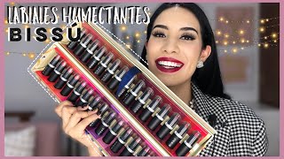 NUEVOS LABIALES HUMECTANTES DE BISSÚ Swatches  Carel Quezada [upl. by Eilrebma]