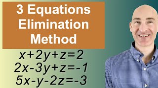 Solving Systems of 3 Equations Elimination [upl. by Goto]