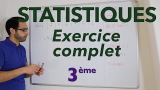 Statistiques  Exercice complet  3ème [upl. by Irab]