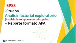 Análisis factorial exploratorio SPSS formato APA [upl. by Imailiv]