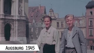 Augsburg in 1945  American troops in the city center in color and HD [upl. by Eiraminot]