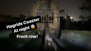 NIGHT TIME Hagrids Magical Creatures Motorbike Adventure Front Row POV [upl. by Enej]