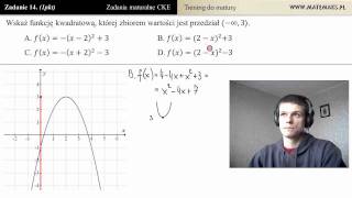 Zad 14 Funkcja kwadratowa  zbiór wartości trening do matury [upl. by Sommers532]