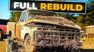 FULL REBUILD From Grave To Glory  Reviving Buried 1965 Ford F100  Turnin Rust [upl. by Sdlonyer]