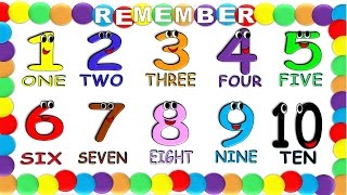 Numbers in English 1 to 10 for Children NEW Numeros en Ingles 1 al 10 para Niños NUEVO [upl. by Sidell]