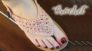 Chinelo decorado Havaiana com crochet REFIZEMOS [upl. by Eirrak173]