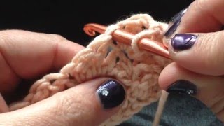 Golfjessteek  sterretjes steek  dekensteek  blanket stitch haken [upl. by Armond284]