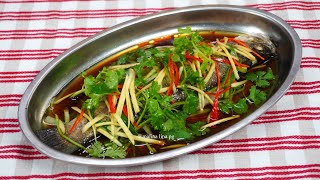 Cara Masak Ikan Siakap Stim Chinese Style  siakap stim resepi simple mudah amp sedap  malina lina pg [upl. by Noleta858]