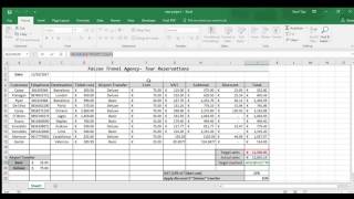 Excel Example of Travel Agency Spreadsheet [upl. by Iolenta]