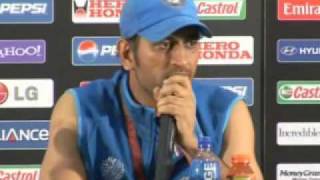 Ms Dhoni talks at the press conference after wining the world cup 2011 [upl. by Nyrek630]