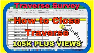 Traverse Surveying  Traverse Calculation How to Close a Traverse [upl. by Hellene428]