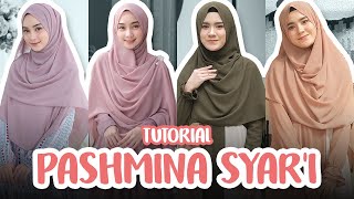 4 TUTORIAL HIJAB PASHMINA SYARI MENUTUP DADA  Simpel Stylish dan Cantik [upl. by Anead]