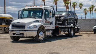 Towing Wrecked Car On A Flatbed [upl. by Iralav]