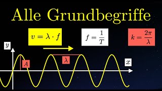 Wellenlänge Wellenzahl Frequenz Geschwindigkeit Periodendauer  Wellen 2 von 10 [upl. by Iram]