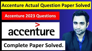 Accenture 2023 Actual Question Paper Solved  Accenture Previous Year Questions [upl. by Pierpont]