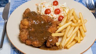 Fried Chicken Chop Homemade Blackpepper Sauce amp Coleslaw [upl. by Tace]