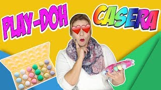 PLASTILINA casera tipo Play Doh  Huevitos de Play Doh [upl. by Aerbma755]