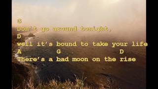 CREEDENCE  Bad moon rising chords and lyrics chord chart  play along CCR [upl. by Atiekahs562]