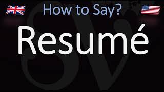 How to Pronounce Resumé CORRECTLY Meaning amp Pronunciation [upl. by Dnilazor]