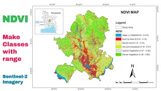 NDVI with class range in ArcGIS [upl. by Elladine]